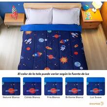 Dreamlab Edredón Ligero Infantil Reversible Hipoalergénico. Colcha Rellena de Microfibra Suave. Diseño para niño niña o bebé. 1 Pieza. Espacio Astronauta Azul Individual/Matrimonial 195 x 223cm - Naranja - Ver 7