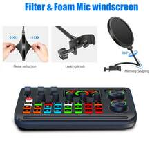 Professional Podcasting Sound Card Kit With Audio Interface And Condenser Microphone, Live Sound Card And Audio Mixer, Studio Podcasting Kit For PC/Mobile Live Singing Game, Streaming Media, Content Creator Studio, Podcasting Kit With Voice Converter Compatible With Iphone Android Phone For Winter Vacation, Audio/Video Recording, Interviews, Gaming & Live Streaming Vacation Audio Recording Video Recording Interviews Gaming Streaming Live Streaming Mini Microphone - Black - View 4