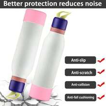 2 botas de silicona para botella de agua   Twist de 24 onzas, funda protectora antideslizante aplicable para   Twist - 2+2 rosa rojo - Ver 7