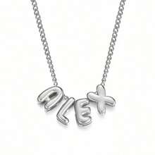 1pc Gold Silver Custom Personalized Bubble Letter Necklace Women's Exclusive Pendant Necklace, 18K Gold-Plated Bubble Letter Name Necklace, Personalized Gift For Friends, Couples And Family, Specially Designed Casual, Hipster, Goth, Punk Custom, Personalized, Unique Ideal Gifts For Her, Friends For Anniversaries, For Valentine's Day, For Mother's Day, For Birthdays Graduation Father's Day Weddings, For Daily Wear, For Party, For Prom, High School Senior High School Students, College Students, University Students, Freshman, Sophomore, Underclassmen,Customized Fashion Word Necklaces,Chic Autumn - 彩色 - 查看 9