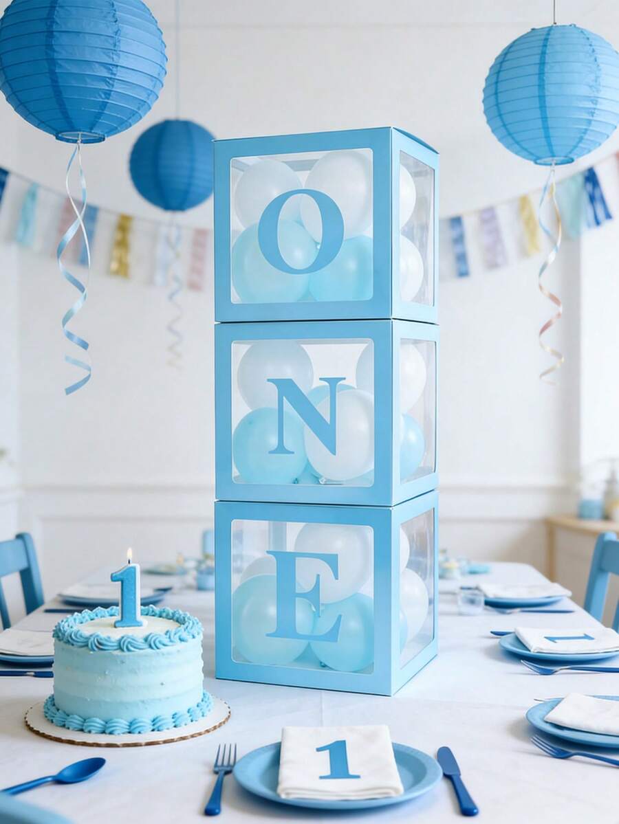Caja transparente con letra para baby shower, cumpleaños, boda, caja de globo personalizada con nombre, decoraciones de fiesta de cumpleaños, revelación de género, caja transparente grande, decoraciones de fondo para fiesta de cumpleaños, decoraciones para fiestas, decoración del hogar, decoración de chimenea, cajas para baby shower, accesorios de fotografía de fondo