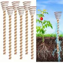 6pcs, 12-Inch Copper Plant Support Stakes, Long Copper Garden Trellises, Copper Coil Antenna For Hydroponics, Suitable For Garden Planting - Multicolor - View 9