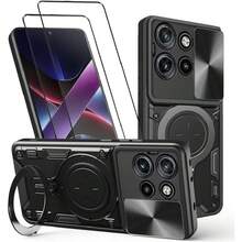 Moto Case For Edge 60 Neo And Edge 50 Neo - With Screen Protector And Built-In Phone Stand - Black, 37518151 - Green - View 1
