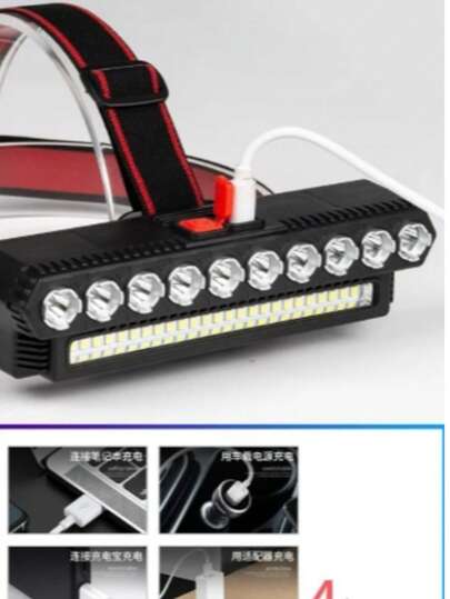 Lámpara Frontal LED Recargable para Trabajo y Outdoor