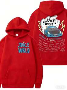 Juices WRLDs Hoodies Men Women's Hooded Sweatshirts Fashion Hip Hop Casual Pullovers Autumn Boys Girls Black Streetwear Juicewrldwinter Clothes For Women,Christmas Gifts - Đỏ - Xem 2