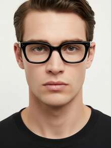 1 par retro fyrkantiga inramade modeglasögon, mångsidiga vardagsglasögon för män - A - Visa 2