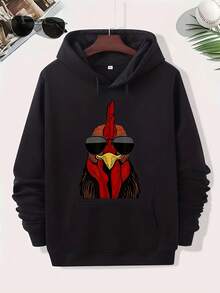 Chicken Daddy Matching Couple Hoodies For Men And - Rooster And Hen Farmer-Themed Pullover Sweater, All-Season Casual Wear With Rooster Print, Hine Washable Sweatshirt For Dad, Ch_759 - Đen 19 - Xem 1