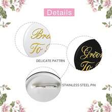 6 st nålar för blivande brud och blivande brudgum och brudgummens mor och brudgummens far och brudens mor, nålar med märke i plåt till brudduschen, brudduschset, tillbehör till bröllopsfesten, brudduschgåva - Multifärgad - Visa 6