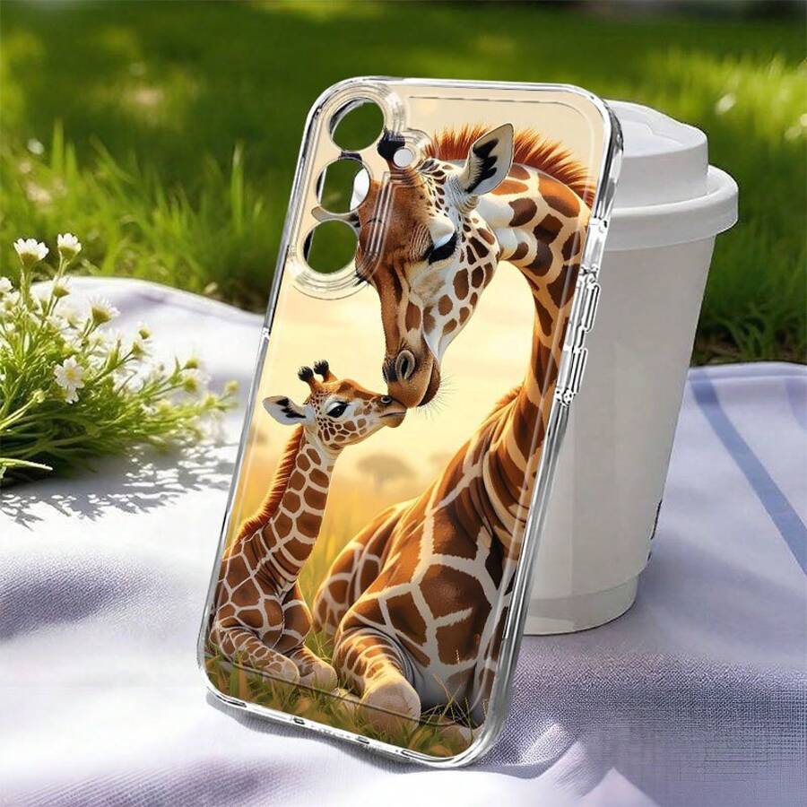 Funda de Teléfono Giraffe Anti-caída de Cobertura Completa TPU para Galaxy A02 A03S A04 A05S A06 A13 A14 A15 A16 5G A21S A22 A23 A24 A25 A32 A34 A35 A50 A52 A53 A54 A55 A73 S21 Ultra S22 Plus S23+ S24 FE S25 Funda Protectora a Prueba de Golpes, Mejor Regalo para Familiares Amigos Amantes, Funda Protectora a Prueba de Golpes, Funda de Teléfono de Moda, Diseño de Jirafa, Funda de Teléfono Duradera, Material Flexible, Cubierta Protectora de Teléfono, Usuarios de , Regalo Familiar - Multicolor - Ver 1