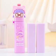 1 Set ausziehbarer Radiergummis (1 Radiergummi + 1 Nachfüllung), tragbarer austauschbarer Cartoon-Radiergummi zum Reinigen von Bleistiften, Büromaterial, Schulmaterial, unverzichtbar für Schüler zum Schulstart