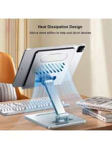 Adjustable, Rotating & Foldable Tablet Stand For Desk - Universal IPad Stand Holder Compatible With Ipad Pro 12.9/11, IPad Air/Mini, IPh/On/E 15/14/13 Series, Sam/Su/Ng Tab - Sturdy Aluminum Alloy - Multicolor - View 7