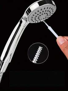 10 piezas Cepillo de limpieza para cabezal de ducha, Cepillo multifuncional blanco para limpiar ranuras del cabezal de ducha, Accesorios de baño - Blanco - Ver 9