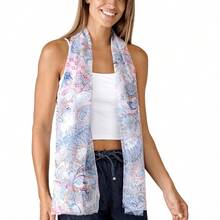 MELIFLUOS - Bufanda para mujer, ligera, de 62 x 18 pulgadas, para primavera, verano, otoño - Colección Deia - Paisley gris y azul - Ver 1