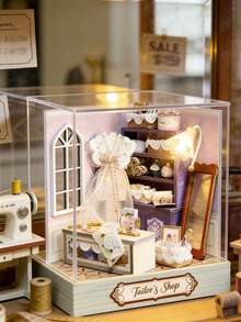 Kit di montaggio fai-da-te per modellino di casa in stile vintage, artigianato fatto a mano, regalo di compleanno per amici, giocattolo antistress - Multicolore - Visualizzare 14