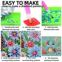 1 Set Diamond Painting Kit - Raccoon, Shiny Diamond Mosaic Art Kit, Handmade DIY Diamond Room Decor Painting, Kids Holiday Craft Supplies, Includes Canvas, Diamond Bags, Tools, Suitable For Home Wall Decor, Tabletop Decor, Kids Holiday Gift, And Friends Festival Gift - Multicolor - View 5