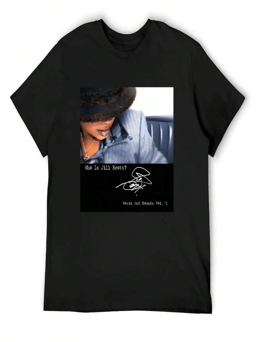 Who Is Jill Scott_ Album Masked T-Shirt Cotton T-Shirts Anime Blue Lock Tshirts Personalised Anime Shirts - Black - View 1