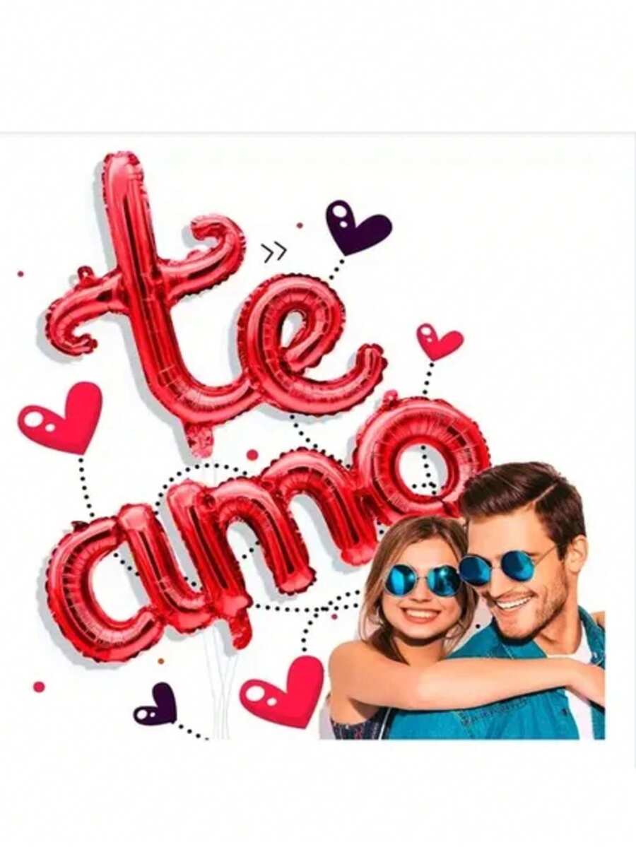 letras Te amo cursiva Rojo Globos Letras San Valentin Amor 14 de febrero San Valentin Globos decorativos - Rojo - Ver 1