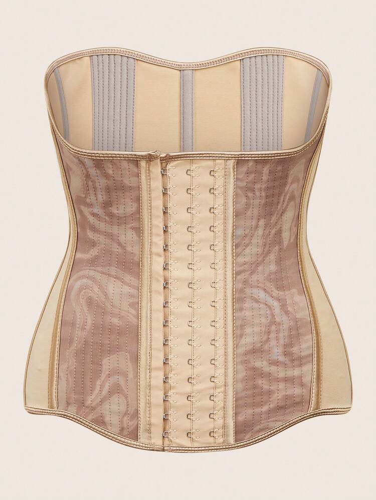 Gaine amincissante pour dames, protection de la taille, correction de la ceinture de taille, respirante et non étouffante, position assise, design à trois boucles, motif et apparence personnalisés, ligne de veste facile à former sur la ligne avant - Nude - Voir 15