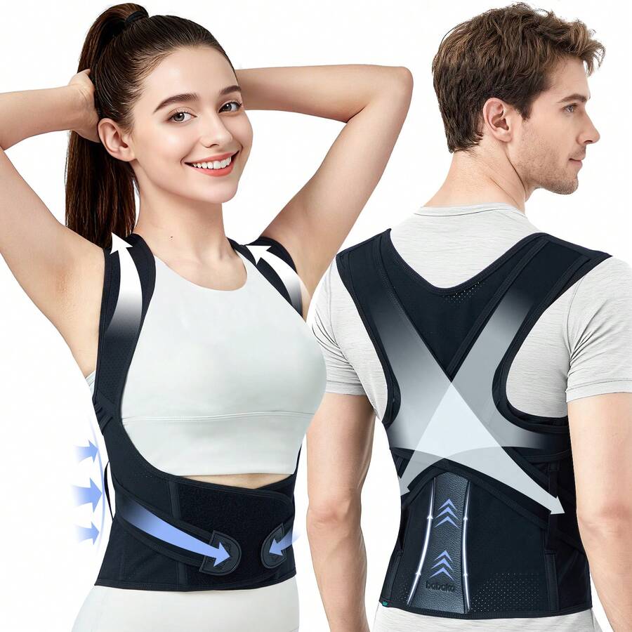 Babaka Clavicle Support Brace - Upper Back Brace Posture Corrector For Women And Men, Shoulder Straightener, Kyphosis Relief, Sling For Injuries And Fractures - XL - View 1