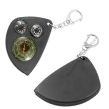 Brújulas portátiles de llavero, herramienta de medición de distancia precisa, brújulas de alta precisión para senderismo, herramienta de navegación al aire libre - Negro - Ver 5