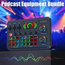Professional Podcasting Sound Card Kit With Audio Interface And Condenser Microphone, Live Sound Card And Audio Mixer, Studio Podcasting Kit For PC/Mobile Live Singing Game, Streaming Media, Content Creator Studio, Podcasting Kit With Voice Converter Compatible With Iphone Android Phone For Winter Vacation, Audio/Video Recording, Interviews, Gaming & Live Streaming Vacation Audio Recording Video Recording Interviews Gaming Streaming Live Streaming Mini Microphone - Black - View 10