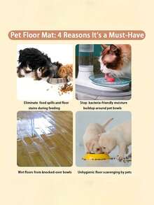 Customizable Quick-Drying Pet Feeding Mat, Personalized Pet Feeding Mat - Quick-Drying Waterproof Non-Slip Cat Bowl Mat, Can Print Pet Name - Splash-Proof, Absorbent, Easy To Clean Design, Paw Print Pattern, Suitable For Cats And Dogs - Multicolor - View 6