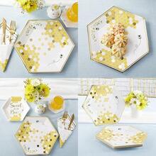 Kate Aspen Sweet as Can Bee Baby Shower 9 pulgadasResistente al calor, sólido, material de grado alimenticio - Abejadulcecomolata - Ver 1