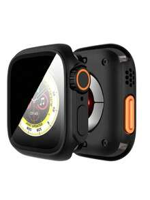 Titanium Metal Screen Protector Case, Front And Back Cover Compatible With Apple Watch Series 9/8/7/6/5/4/SE 2, 45mm 41mm 44mm 40mm - Black - View 6