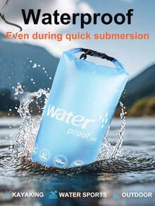 1-Piece Waterproof Dry Bag, With Roll-Top Lightweight Waterproof Storage Backpack (Blue, 10L), Integrated Waterproof Phone Pouch, Suitable For Travel, Swimming, Boating, Kayaking, Camping And Beach Activities, Beach Essentials, Pool Float - Blue - View 2