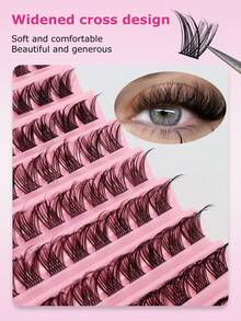 120pcs Fluffy Criss-Cross Mink Eyelashes, Densely Curled & Voluminous, Lightweight & Soft, DIY Daily Makeup Eyelash Extensions - Black - View 2