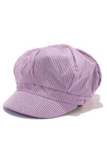 1pc Newsboy Cap/Taxi Driver Cap/Corduroy Flat Top Hunting Hat, Street Fashion Hat, Outdoor Sun Protection Casual Hat For Spring Autumn Travel, Beach Vacation - Newsboy Cap - View 6
