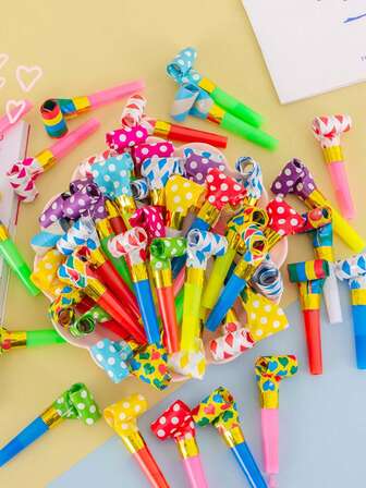 10/30/50/100 Pieces Per Set, Random Colors, Dragon Whistle. Birthday Party Whistle, Long-Nosed Whistle, New Year's Day, Valentine's Day Gift, Cheering Prop, Competition Support Prop. Suitable For Holiday Celebrations, Party Gifts, Back-To-School Season, Valentine's Day, And Other Occasions.