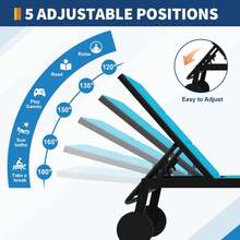 Juego de 3 sillas de salón para Exteriores con Ruedas, Respaldo Ajustable Junto a la Piscina, sillones de Patio con Mesa Auxiliar - Azul - Ver 3