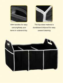 Extra Large Foldable Car Trunk Storage Box With 3 Compartments, Multipurpose Car Seat Organizer Box, Tool Storage Box, Suitable For Cars, Trucks, Keeps Your Vehicle Tidy - A - View 4