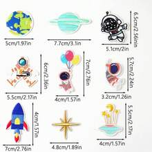 26pcs Embroidered Space Planet, Astronaut Patch Stickers, Iron-On Patches, Solar System Decals For Clothes, Jackets, Backpacks, Jeans - Multicolor - View 2