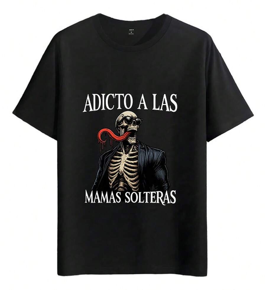 Muscle Freaks Skull Addict Style T-Shirt For Single Moms - Black - View 1