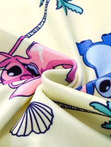 Disney 童装印花休闲舒适面料圆领无袖弹力腰短裤套装，儿童舒适日常穿着，适合居家穿着 - 黃色 - 查看 7