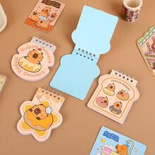 Libreta de espiral con diseño lindo de capibara alienígena volteado hacia arriba, libreta pequeña de alta calidad para estudiantes, mini libreta, bloc de notas - Multicolor - Ver 3