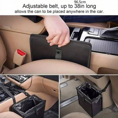 1pc Black Hanging Car Seat Back Storage Box, Foldable Car Organizer With Good Wear Resistance And Waterproof. The Hanging Design Can Be Fixed On The Car Seat Backrest Through Hooks Or Buckles, Without Occupying Floor Space, And Easy To Access Items. It Adopts Leak-Proof Design To Prevent Liquid Leakage From Dirtying The Seat Or Car Floor. Just Hang The Hook On The Headrest Rod And Adjust The Position.