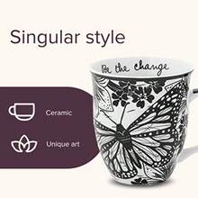 Karma Gifts KA101840A Boho Black and White Mug Butterfly - Mariposa - Ver 3