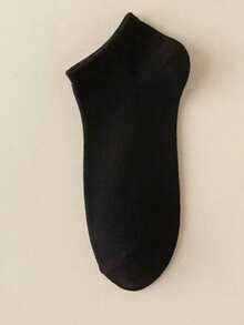 10 Pairs Kids Socks, Solid Color Classic Casual Breathable Sports Socks, Comfortable Soft Fashionable Versatile Ankle Socks, Suitable For Outdoor Sports, Campus, And Daily Wear, Spring/Summer - Black - View 6