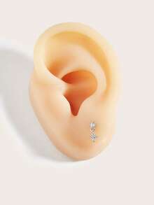 1pc Elegant & Fashionable Diamond Clover Stud Earrings, Suitable For Women's Daily Wear - Four Leaf Clover - View 4