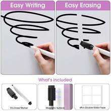 MaxGear Small White Board For Wall, 14\X 11\ Double-Sided Hanging Dry Erase Board With 3 Dry Erase Markers And 3 Magnetics, Portable Whiteboard For Planning, Drawing, Memo, To Do List, Purple Frame - 紫色的 - 查看 4
