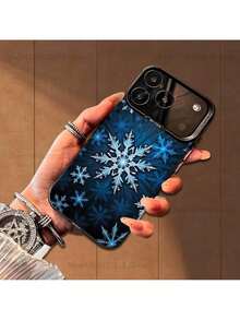 Étui de protection pour l'hiver avec motif flocons de neige, compatible avec les modèles 16, 15, 14, 17, 13, 12, 11, Mini, Pro, SE, XS, MAX. Étui en silicone mat noir. Étui compatible avec les modèles 17, 17 Pro, 17 Promax - Z1 - Voir 7