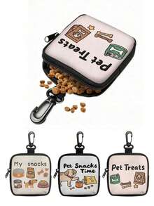 1pc Waterproof Pet Treat Bag, Pet Training Set With Hook And Zipper, Pet Poop Bag, Suitable For Puppy, Kitten, Key Chain, Coins, Cosmetics, Puppy, Pet Training And Walking - Multicolor - View 1