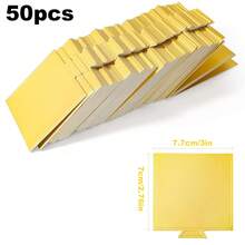 50/100pcs Disposable Aluminum Mini Cake Bases - Square Dessert Stands, Suitable For Cupcakes, Mousse, Pastries - Perfect For Weddings, Birthdays, Party Displays, Christmas, Halloween, Easter - Multicolor - View 10