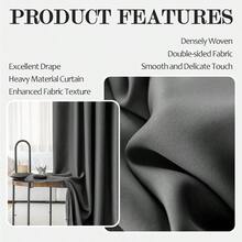 Room Divider Curtains Blackout Soundproof, For Ceiling Track Or Rod With Hooks, Extra Wide Curtains Room Separator For Wall Ceiling Mount Track, Privacy Floor To Ceiling Curtain, 1 Panel - màu đen - Xem 5