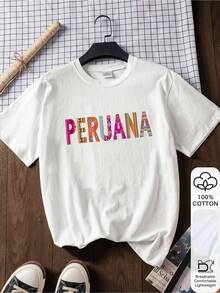 Camiseta Vintage Peruana Con Orgullo De Raíces Y Patrón De Mujer Peruana - Blanco 5 - Ver 2