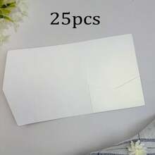 25张三折口袋式婚礼邀请卡,含信封,简约风格,适用于订婚、15岁生日、洗礼、DIY邀请函,5*7英寸,口袋式设计,可定制,圣诞贺卡 - 珠光綠 - 查看 6