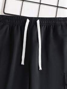 Men's Casual Cargo Sweatpants With Pockets And Drawstring Waist, Suitable For Outdoor Activities And Daily Wear, Easter/Mother's Day Pants - Black - View 3